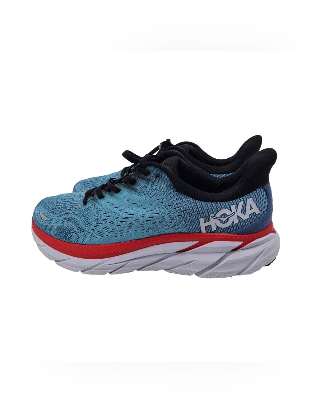 HOKA Men's Clifton 8 Sneakers Everyday Trainer Real Teal Aquarelle 10.5 Wide - Picture 3 of 11